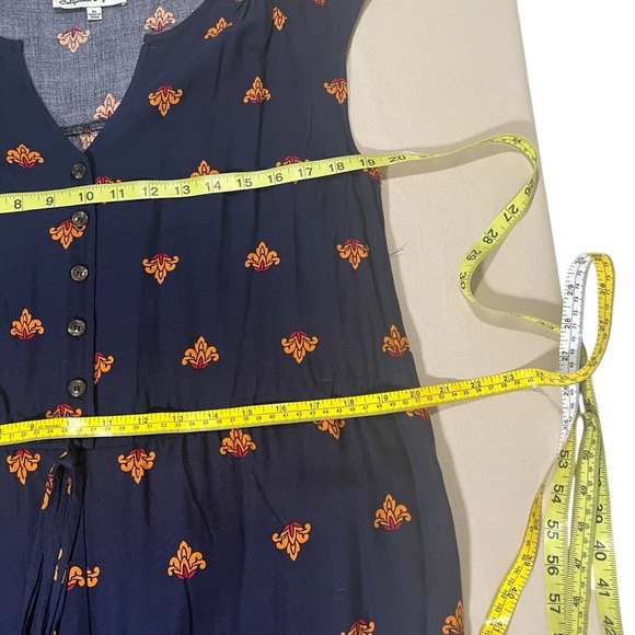 California Bay Co Wide Leg Jumpsuit Rayon Size XL Drawstring Waist Cute Comfort - Picture 4 of 16